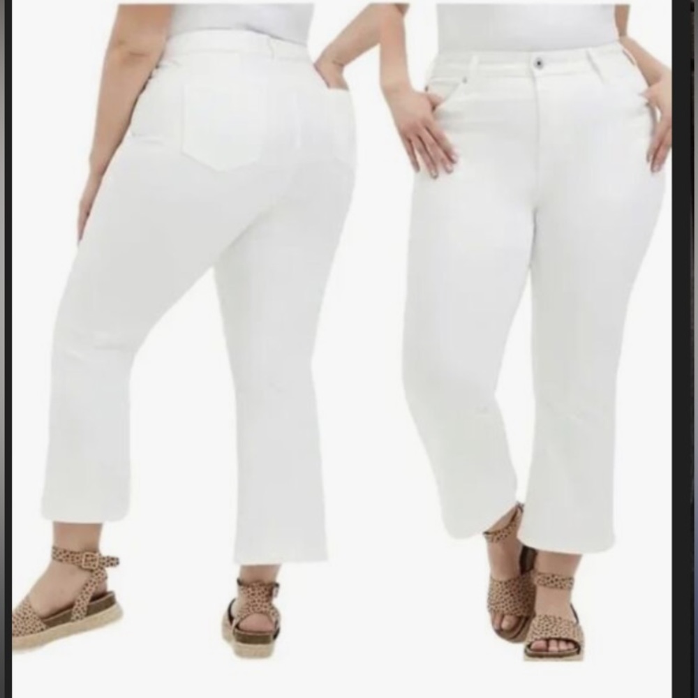Torrid Jeans - White Crop High Rise Flare White Long Sz 16W